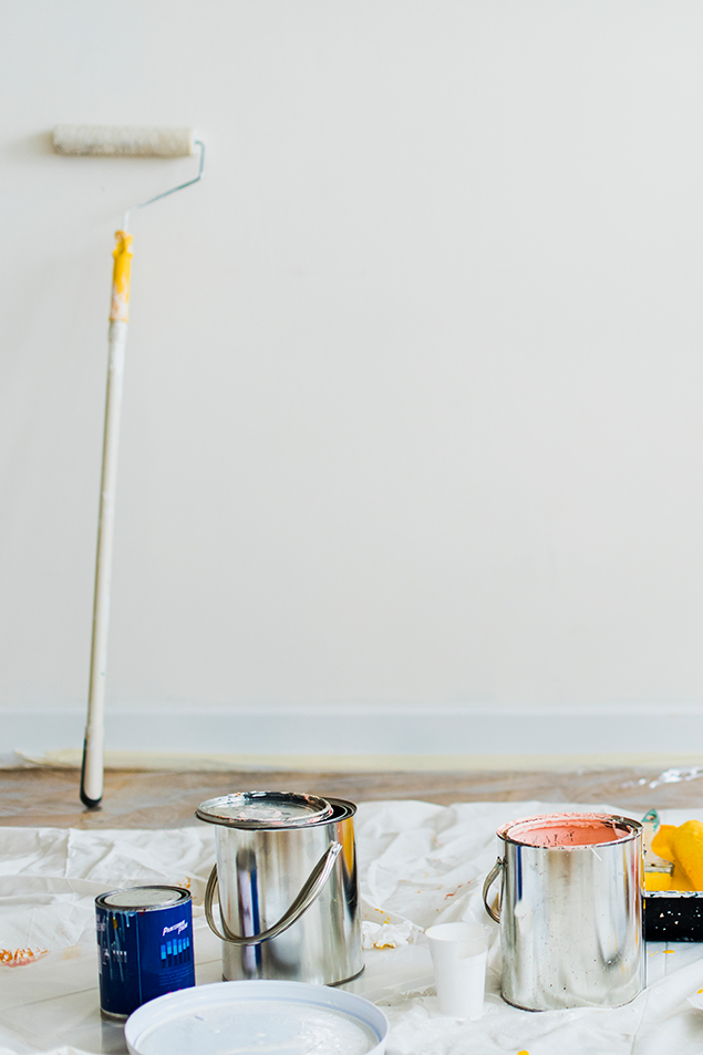 buckets-paint-floor